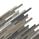 Gray 12x12 Brick Glossy Matte Glass Metal Mosaic Tile (5 pack, 4.83 sq ft/case) - Sample