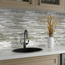 Gray 12x12 Brick Glossy Matte Glass Metal Mosaic Tile (5 pack, 4.83 sq ft/case) - Sample