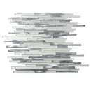 White 12x12 Glossy Matte Brick Glass Metal Mosaic Tile (5 pack, 4.83 sq ft/case) - Sample