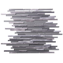 Gray 12x12 Glossy Matte Brick Glass Metal Mosaic Tile (5 pack, 4.83 sq ft/case)