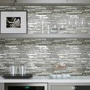 Gray 12x12 Glossy Matte Brick Glass Metal Mosaic Tile (5 pack, 4.83 sq ft/case)