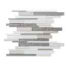 Gray White 12x12 Polished Matte Brick Glass Stone Mosaic Tile (5 pack, 4.83 sq ft/case) - Sample