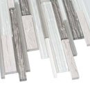 Gray White 12x12 Polished Matte Brick Glass Stone Mosaic Tile (5 pack, 4.83 sq ft/case) - Sample