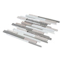 Gray White 12x12 Polished Matte Brick Glass Stone Mosaic Tile (5 pack, 4.83 sq ft/case) - Sample