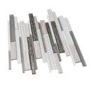 Gray White 12x12 Polished Matte Brick Glass Stone Mosaic Tile (5 pack, 4.83 sq ft/case)