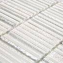 White 12x12 Glossy Brick Glass Mosaic Tile (5 pack, 4.83 sq ft/case)