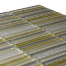 Gold 12x12 Glossy Brick Glass Mosaic Tile (5 pack, 4.83 sq ft/case)