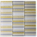 Gold 12x12 Glossy Brick Glass Mosaic Tile (5 pack, 4.83 sq ft/case)