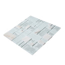 Pearl White 12x12 Polished Matte Textured Versailles Glass Stone Mosaic Tile (5 pack, 4.75 sq ft/case)