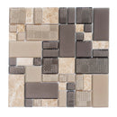 Brown 12x12 Polished Matte Textured Multi-shaped Glass Stone Mosaic Tile (5 pack, 4.75 sq ft/case)