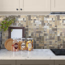 Brown 12x12 Polished Matte Textured Multi-shaped Glass Stone Mosaic Tile (5 pack, 4.75 sq ft/case)