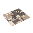 Brown 12x12 Polished Matte Textured Multi-shaped Glass Stone Mosaic Tile (5 pack, 4.75 sq ft/case) - Sample