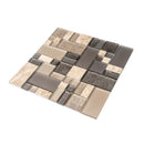 Brown 12x12 Polished Matte Textured Multi-shaped Glass Stone Mosaic Tile (5 pack, 4.75 sq ft/case) - Sample