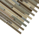 Gray Brown 12x12 Linear Glossy Matte Textured Glass Stone Mosaic Tile (5 pack, 4.83 sq ft/case)