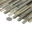 Gray Brown 12x12 Linear Glossy Matte Textured Glass Stone Mosaic Tile (5 pack, 4.83 sq ft/case)