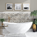 Gray Brown 12x12 Linear Glossy Matte Textured Glass Stone Mosaic Tile (5 pack, 4.83 sq ft/case)