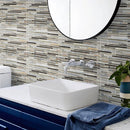 Gray Brown 12x12 Linear Glossy Matte Textured Glass Stone Mosaic Tile (5 pack, 4.83 sq ft/case)