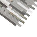 Gray 12x12 Glossy Matte Textured Brick Glass Stone Mosaic Tile (5 pack, 4.83 sq ft/case) - Sample
