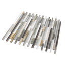 Gray 12x12 Glossy Matte Textured Brick Glass Stone Mosaic Tile (5 pack, 4.83 sq ft/case)