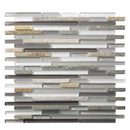 Gray 12x12 Glossy Matte Textured Brick Glass Stone Mosaic Tile (5 pack, 4.83 sq ft/case) - Sample