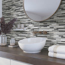 Gray 12x12 Glossy Matte Textured Brick Glass Stone Mosaic Tile (5 pack, 4.83 sq ft/case) - Sample