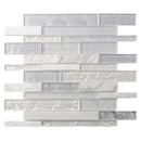 White 12x12 Brick Polished Matte Glass Stone Mosaic Tile (5 pack, 4.83 sq ft/case)