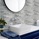 White 12x12 Brick Polished Matte Glass Stone Mosaic Tile (5 pack, 4.83 sq ft/case)