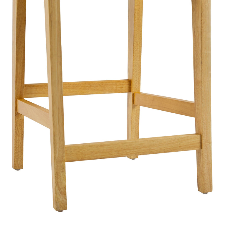 Catalina Solid Wood Bar Stool with Rattan Back Insert, Set of 2