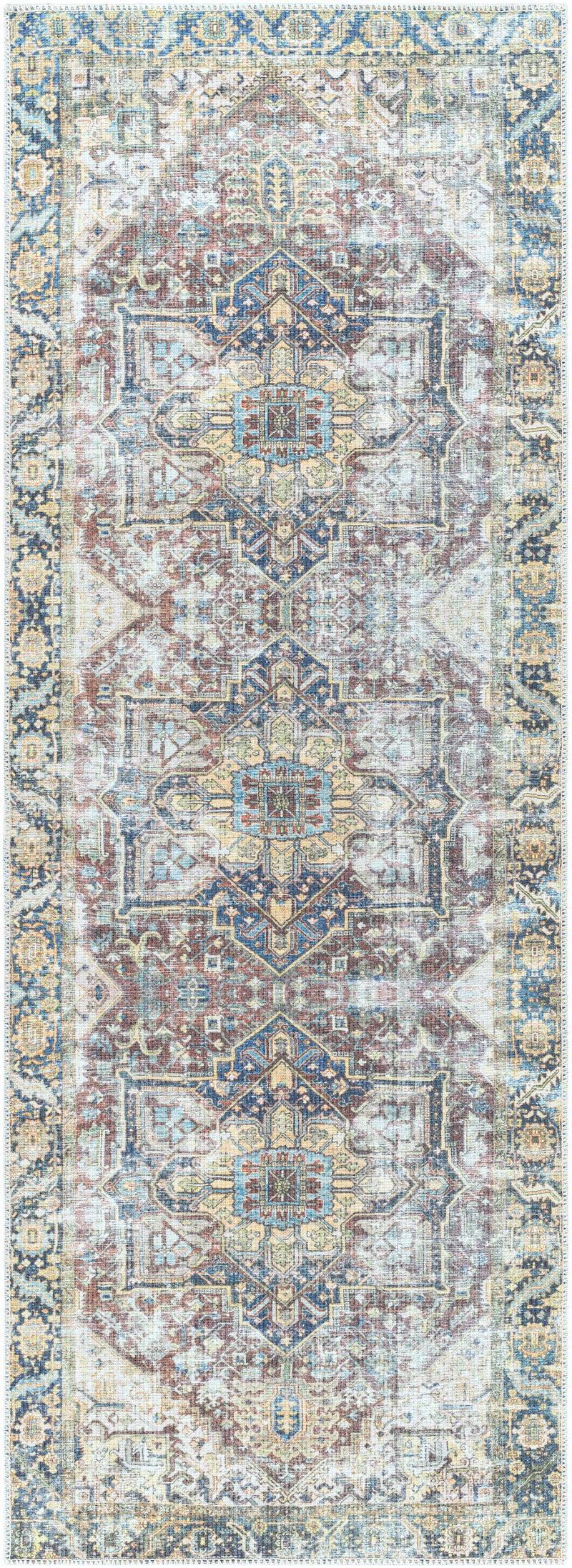 Blue Catigpian Distressed Washable Area Rug - Clearance