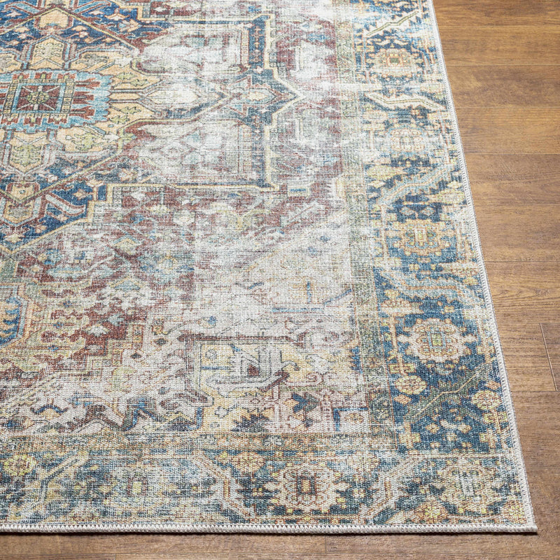 Blue Catigpian Distressed Washable Area Rug - Clearance