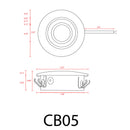 CB05 1.5W DC12 Low Voltage Round LED Cast Aluminum Recessed Cabinet Light Down Lighting Fixture