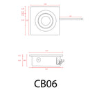 CB06 1.5W DC12V Low Voltage Dimmable Recessed Square Cast Aluminum LED Puck Light Cabinet Downlighting