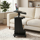 Adjustable Mobile Standing Desk Cart with Tilt Desktop and Cabinet