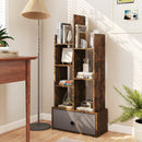 7-Tier Open-Back Bookshelf with Drawer