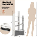 7-Tier Open-Back Bookshelf with Drawer by LJGDeals