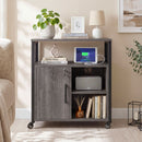 File Cabinet on Wheels with Charging Station and Cable Management Hole