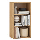 3-Tier Cube Bookcase with Adjustable Shelves for Home Office-Natural