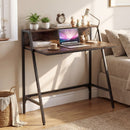 31.5" Industrial Desk with Raised Shelf Metal Frame