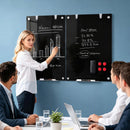 36 x 24 Inches Glass Whiteboard with Eraser and Removable Tray