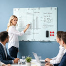 36 x 24 Inches Glass Whiteboard with Eraser and Removable Tray