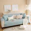 Geometric Textured Cotton Quilted Sofa Cover, Non-Slip Washable Couch Protector