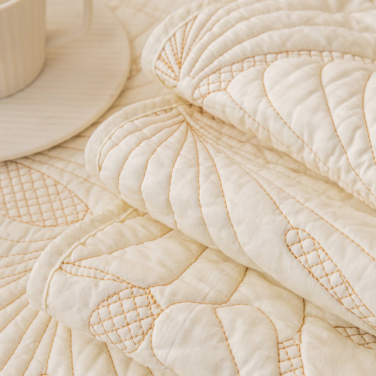 Embossed Leaf Cotton Quilted Sofa Cover Non-Slip Couch Protector with Thick Padding, photo 11 of 40