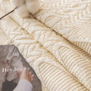 Geometric Textured Cotton Quilted Sofa Cover, Non-Slip Washable Couch Protector