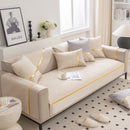 Modular Sofa Cover for Sectionals, Gold Striped Non-Slip Couch Protector