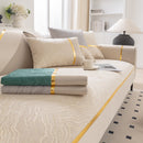 Modular Sofa Cover for Sectionals, Gold Striped Non-Slip Couch Protector