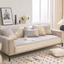 Modular Sofa Cover for Sectionals, Gold Striped Non-Slip Couch Protector