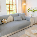 Leaf Vein Textured Cotton Quilted Sofa Slipcover, Non-Slip Modular Couch Covers
