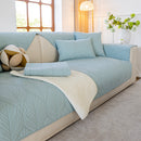 Leaf Vein Textured Cotton Quilted Sofa Slipcover, Non-Slip Modular Couch Covers