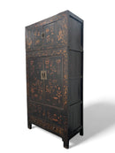 98" Inch High Antique Chinese Chinoiserie-Style Cabinet
