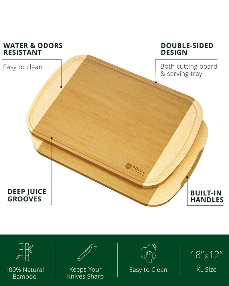 Cutting Board Two-tone XL, 18”x12”, dimensions drawing